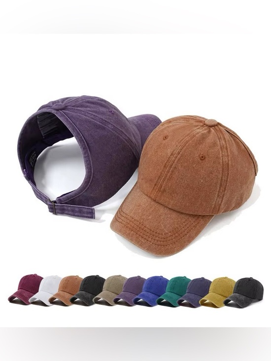 Accessories - Ponytail Baseball Cap, Mineral Wash Hat - Listing is for 1